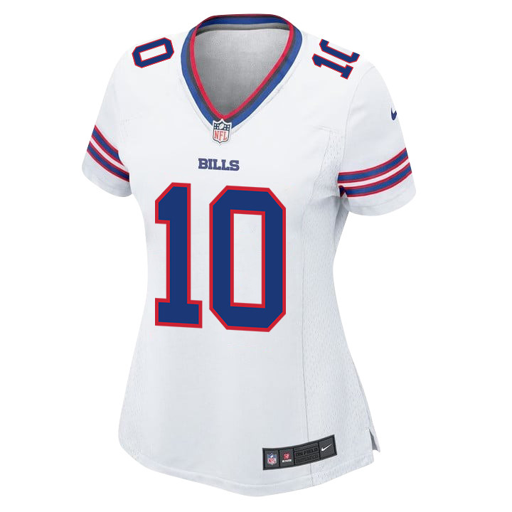 Mitch Trubisky 10 Buffalo Bills Team Game Women Jersey - White JS9650 Saliibo - Image 3