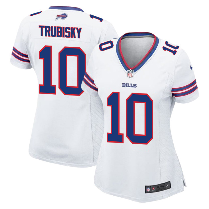 Mitch Trubisky 10 Buffalo Bills Team Game Women Jersey - White JS9650 Saliibo