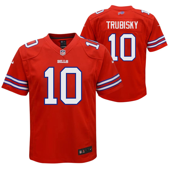Mitch Trubisky 10 Buffalo Bills Team Game YOUTH Jersey - Red JS9155 Saliibo
