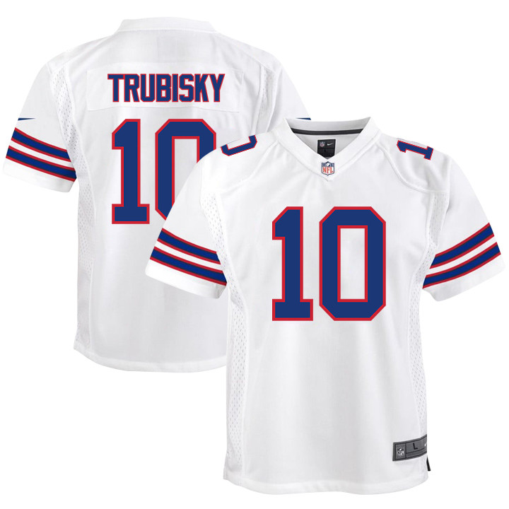 Mitch Trubisky 10 Buffalo Bills Team Game YOUTH Jersey - White JS7807 Saliibo