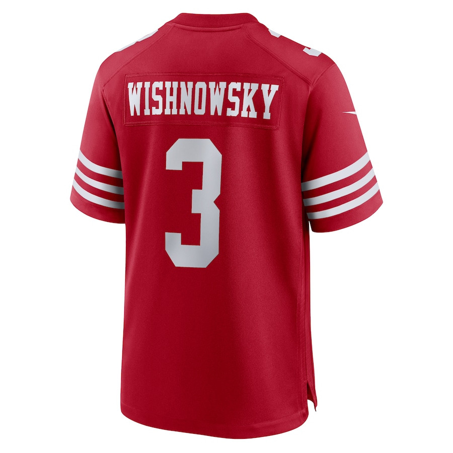 Mitch Wishnowsky 3 San Francisco 49ers Game Men Jersey - Scarlet JS6602 Saliibo - Image 3