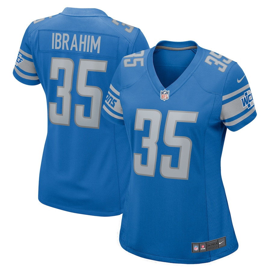 Mohamed Ibrahim 35 Detroit Lions Game Women Jersey - Blue JS2797 Saliibo
