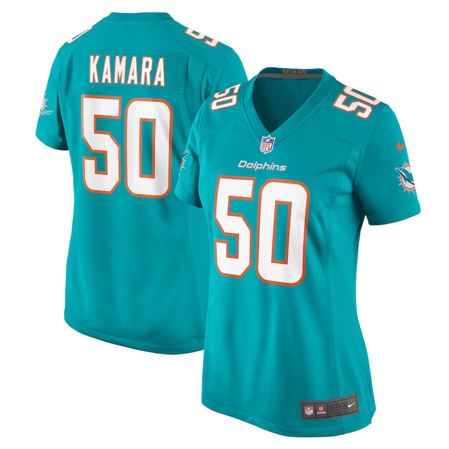 Mohamed Kamara 50 Miami Dolphins Women's Game Jersey - Aqua JS2252 Saliibo