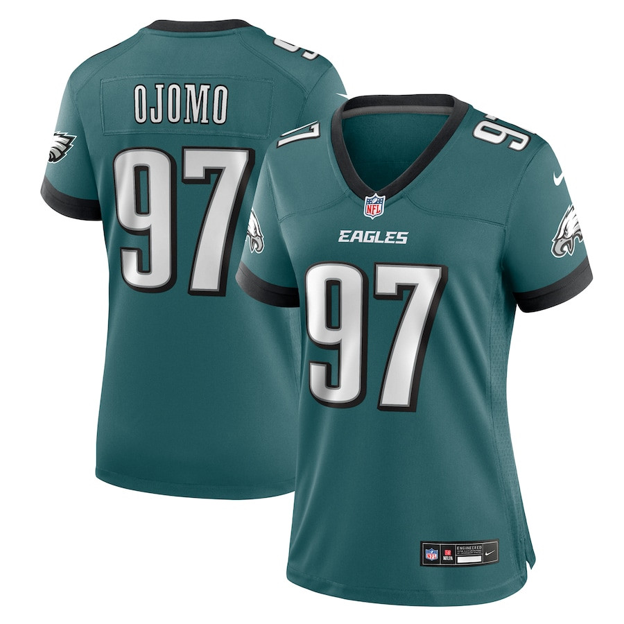 Moro Ojomo 97 Philadelphia Eagles Women's Team Game Jersey - Midnight Green JS7412 Saliibo