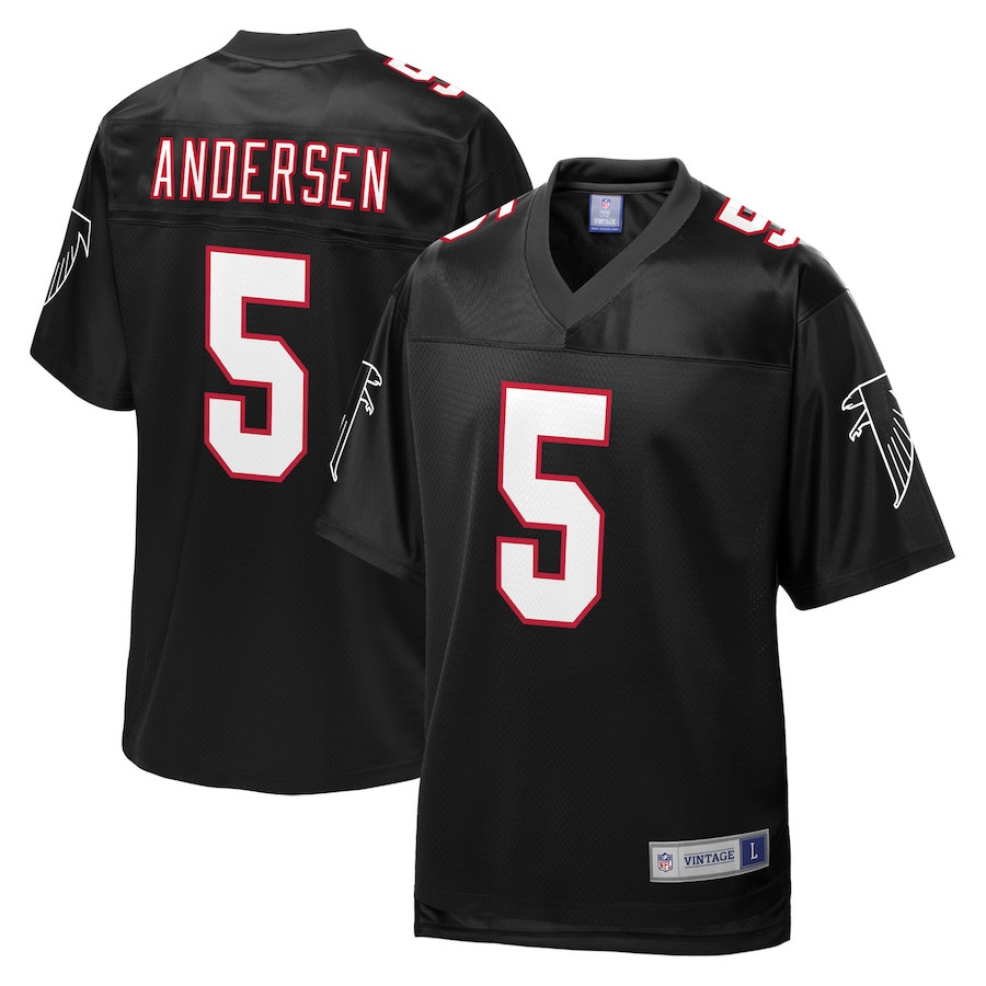 Morten Andersen 5 Atlanta Falcons NFL Pro Line Vintage Men Retired Jersey - Black JS6471 Saliibo