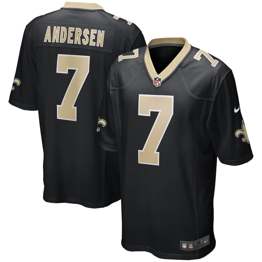 Morten Andersen 7 New Orleans Saints Men Game Retired Jersey - Black JS2940 Saliibo