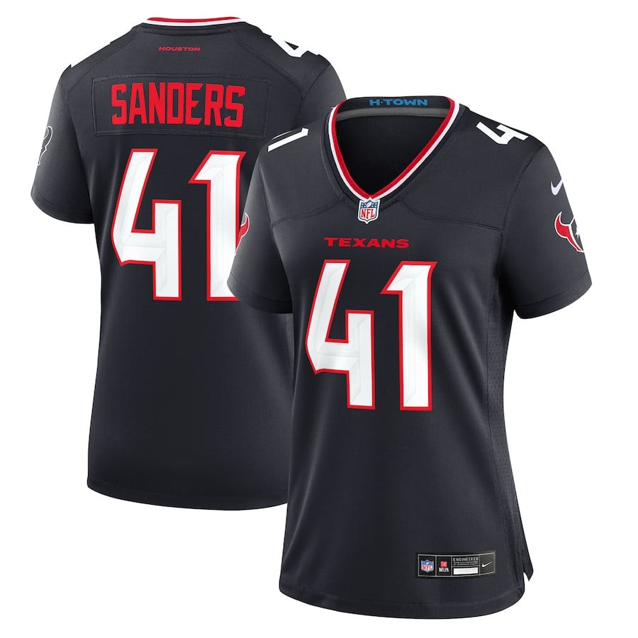 Myjai Sanders 41 Houston Texans Women's Team Game Jersey - Navy JS2850 Saliibo