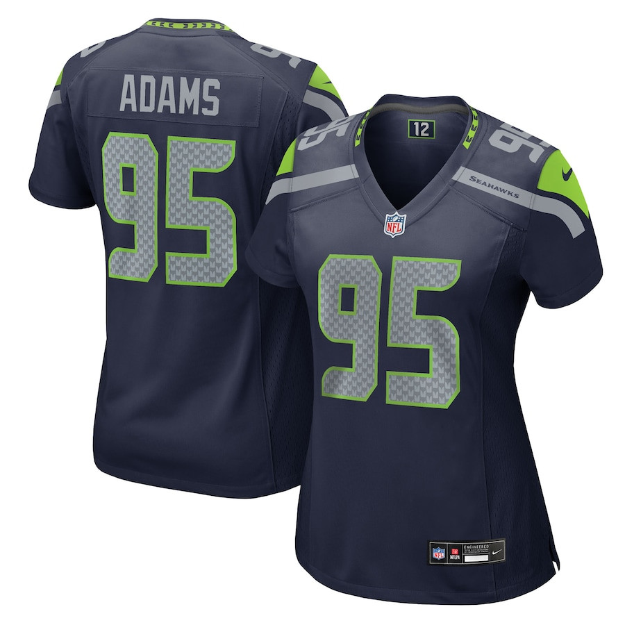 Myles Adams 95 Seattle Seahawks Women's Team Game Jersey - College Navy JS8592 Saliibo