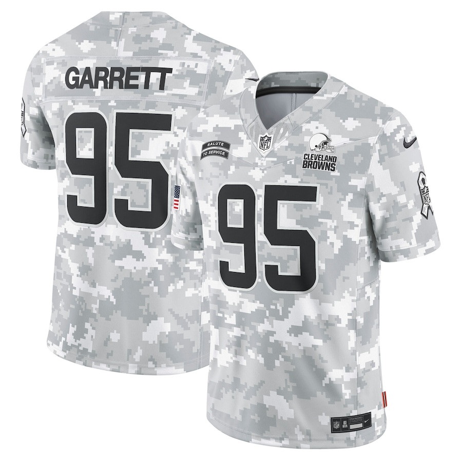 Myles Garrett 95 Cleveland Browns 2024 Salute to Service Limited Men Jersey - Arctic Camo JS3367 Saliibo