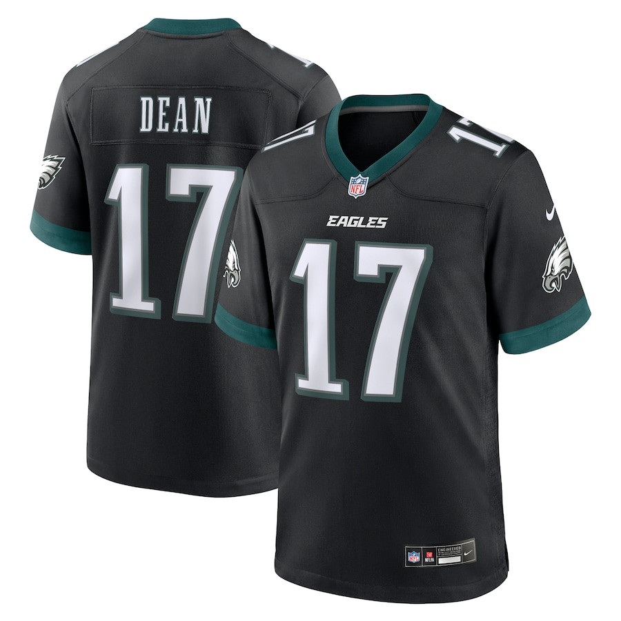 Nakobe Dean 17 Philadelphia Eagles Alternate Game Men Jersey - Black JS6872 Saliibo