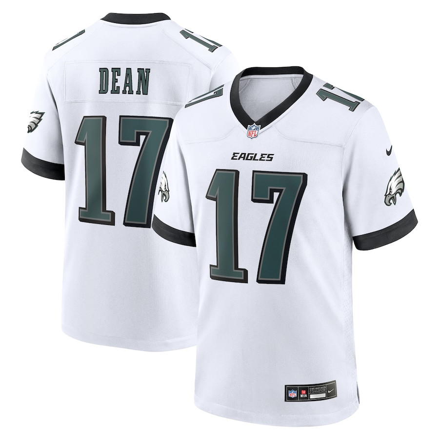 Nakobe Dean 17 Philadelphia Eagles White Game Men Jersey - White JS5442 Saliibo