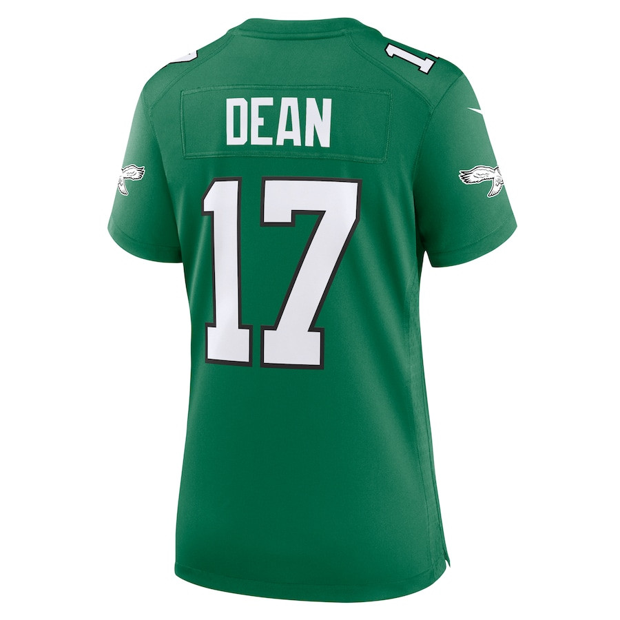 Nakobe Dean 17 Philadelphia Eagles Women's Alternate Game Jersey - Kelly Green JS9442 Saliibo - Image 3