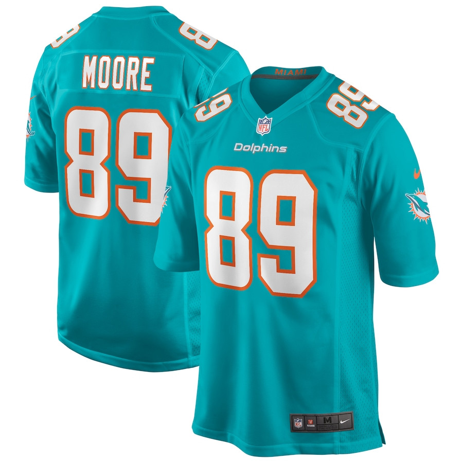 Nat Moore 89 Miami Dolphins Men Game Retired Jersey - Aqua JS4311 Saliibo
