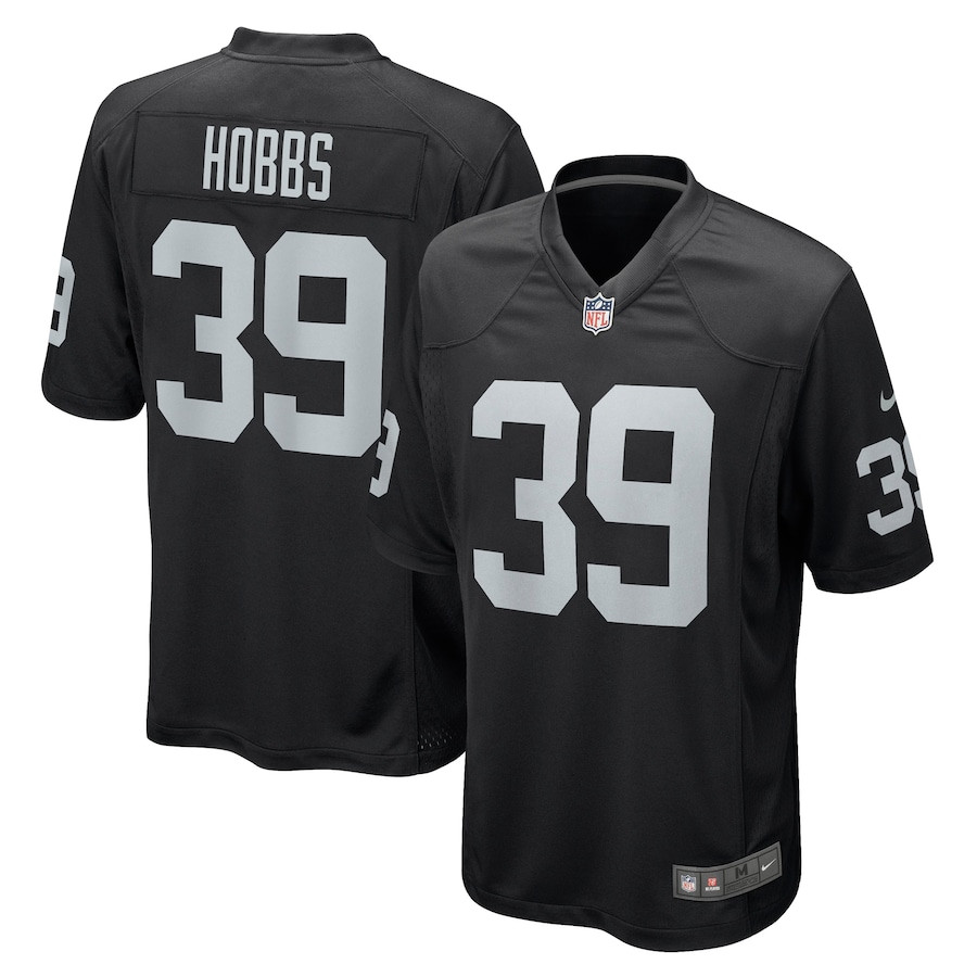 Nate Hobbs 39 Las Vegas Raiders Men Game Jersey - Black JS5376 Saliibo