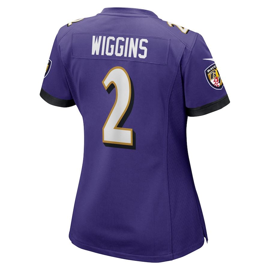 Nate Wiggins 2 Baltimore Ravens Women's Game Jersey - Purple JS4201 Saliibo - Image 3