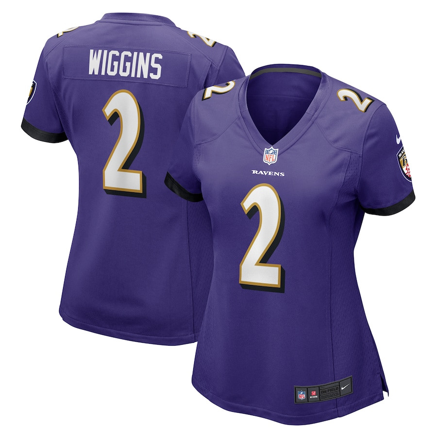 Nate Wiggins 2 Baltimore Ravens Women's Game Jersey - Purple JS4201 Saliibo