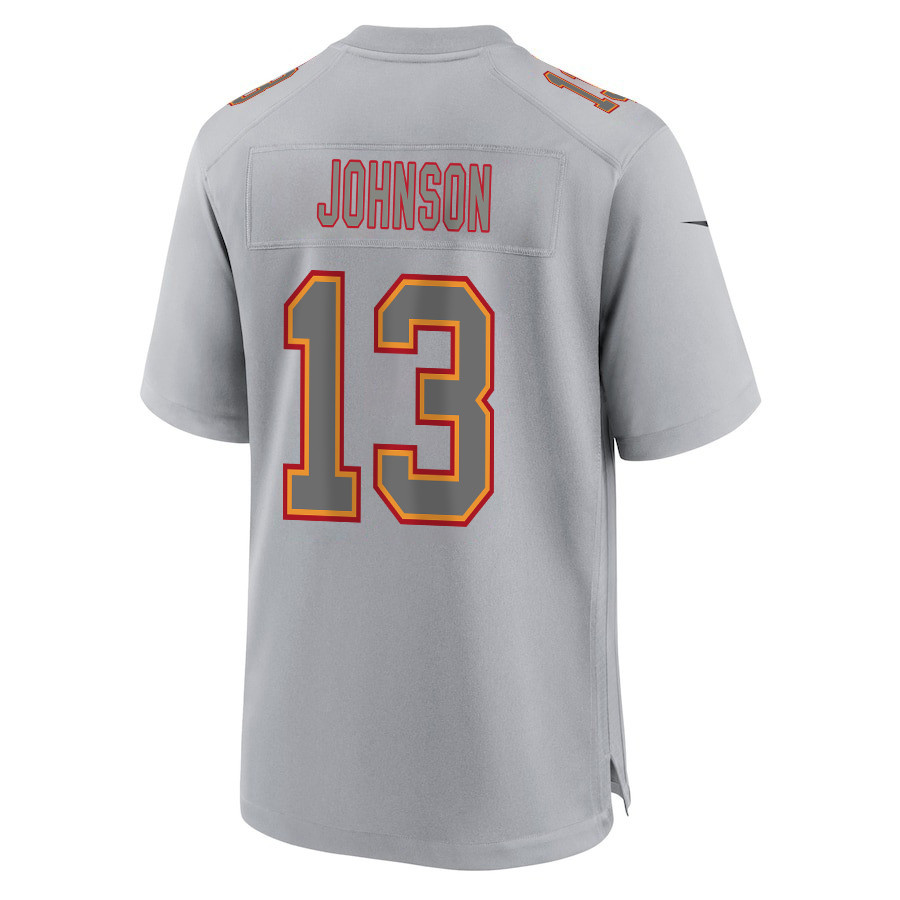 Nazeeh Johnson 13 Kansas City Chiefs Super Bowl LVIII Champions 4 Stars Patch Atmosphere Fashion Game Men Jersey - Gray JS9598 Saliibo - Image 3