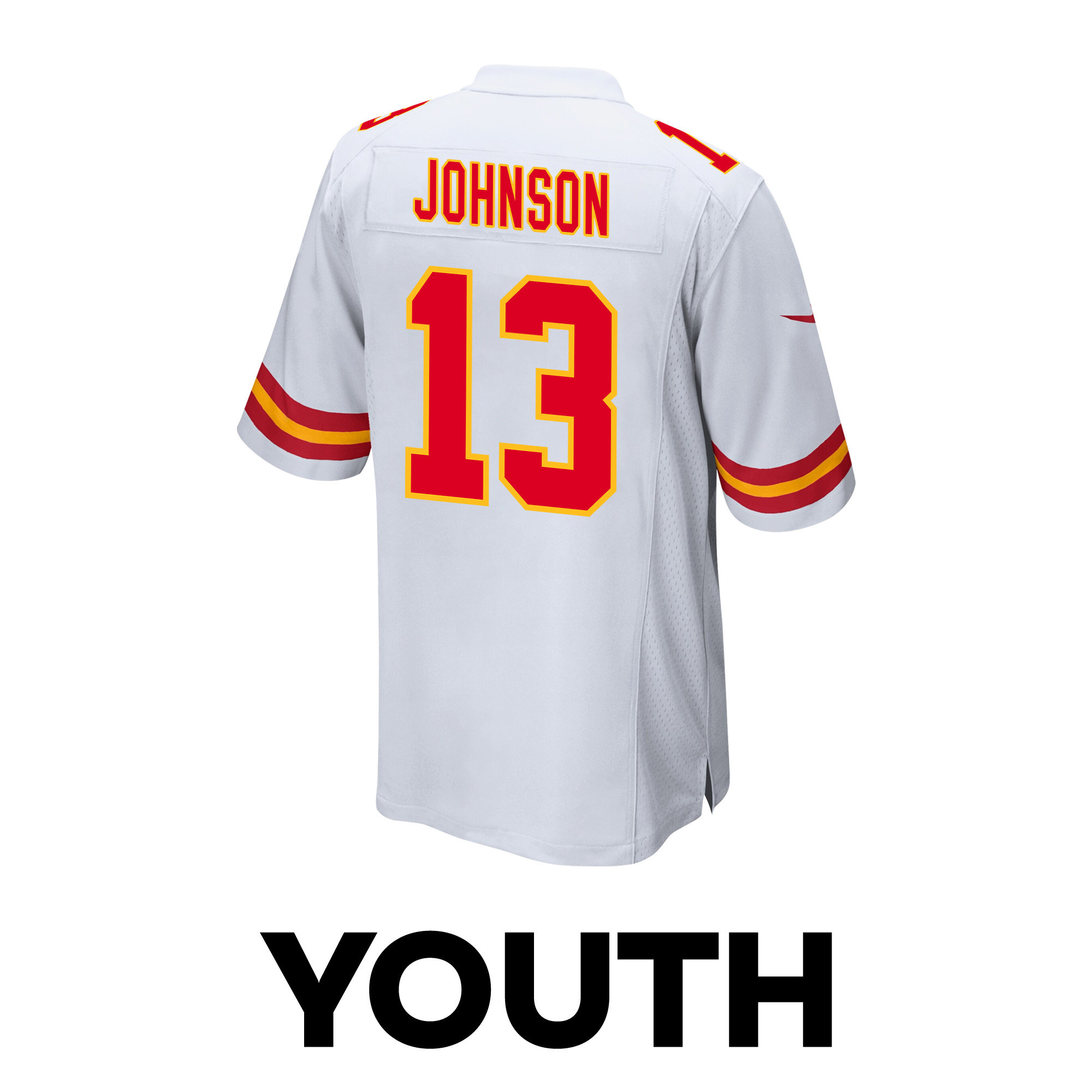 Nazeeh Johnson 13 Kansas City Chiefs Super Bowl LVIII Champions 4X Game YOUTH Jersey - White JS7020 Saliibo - Image 3