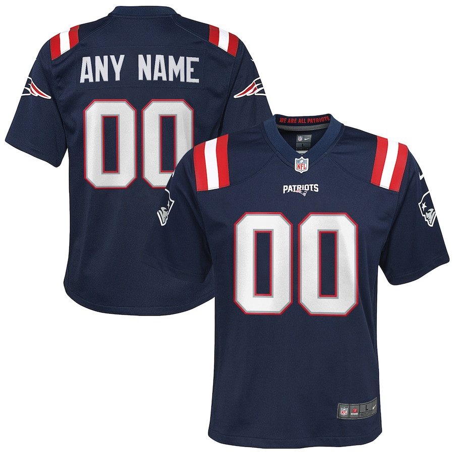 New England Patriots YOUTH Custom Game Jersey - Navy JS2903 Saliibo