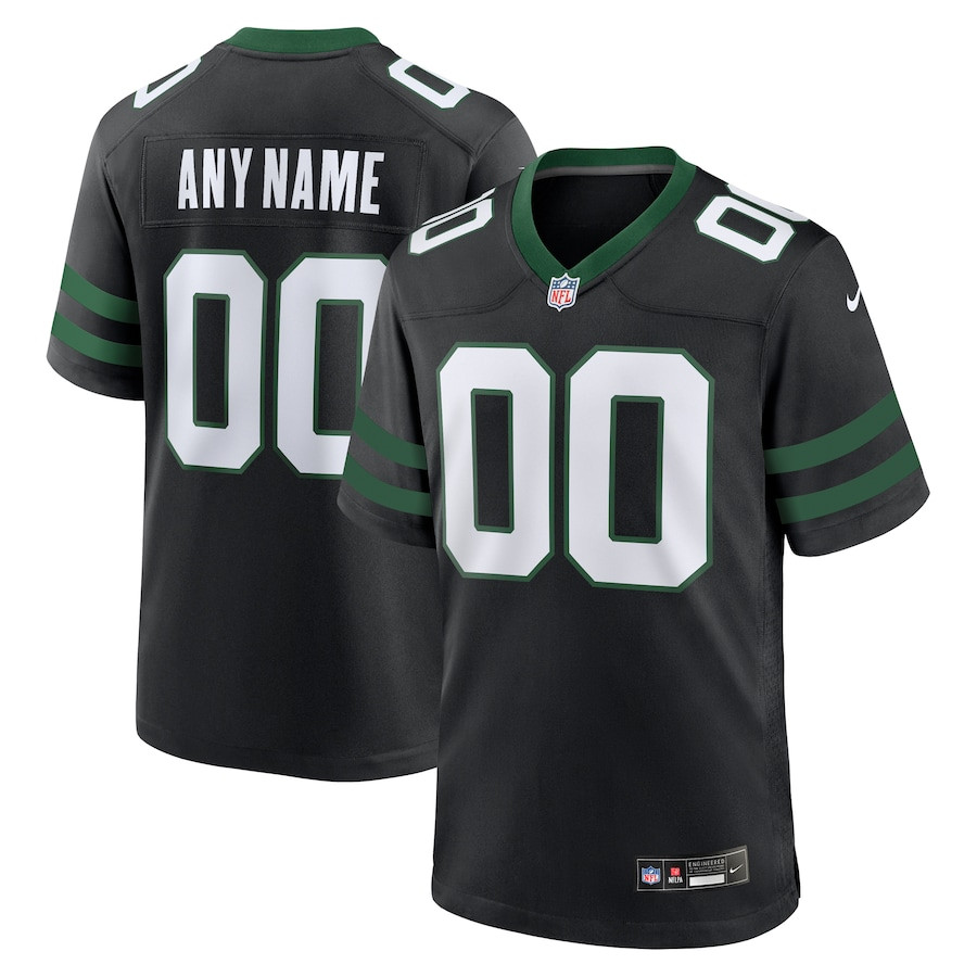 New York Jets Alternate Custom Game Men Jersey - Legacy Black JS8531 Saliibo