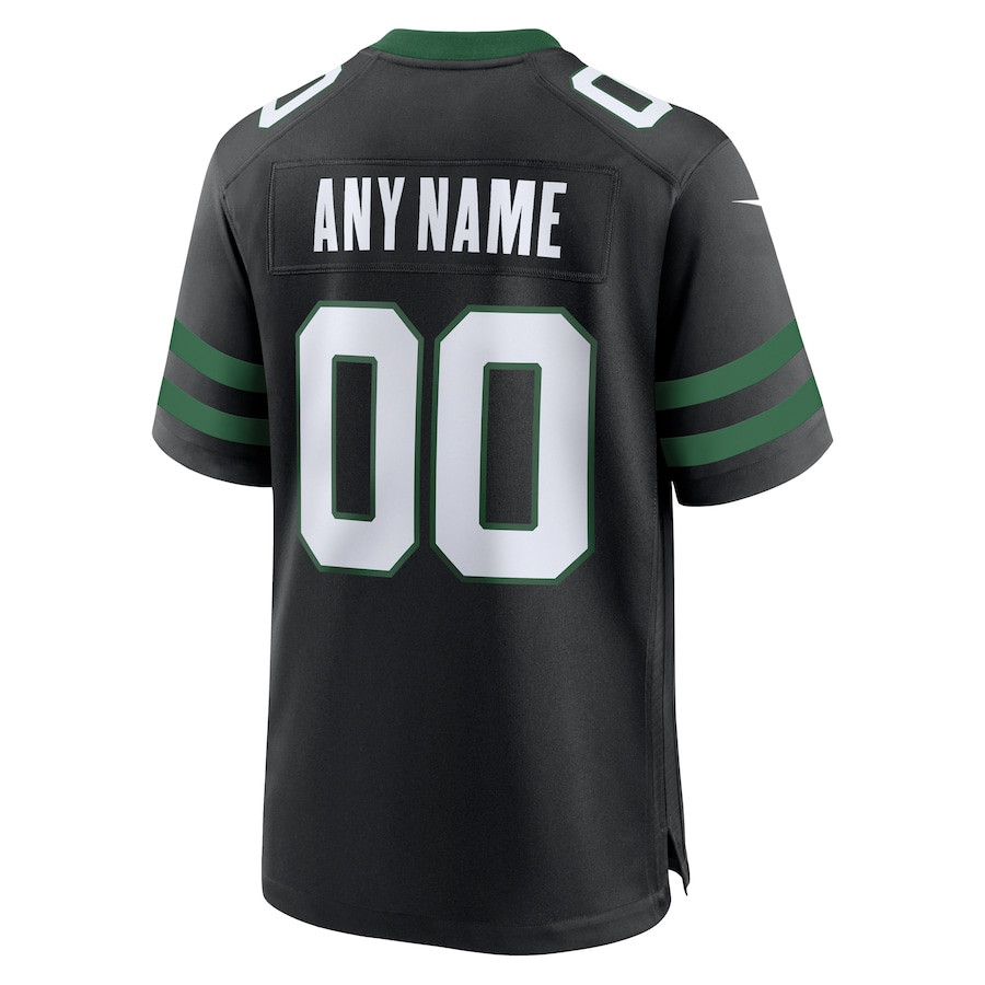 New York Jets Alternate Custom Game Men Jersey - Legacy Black JS8531 Saliibo - Image 3