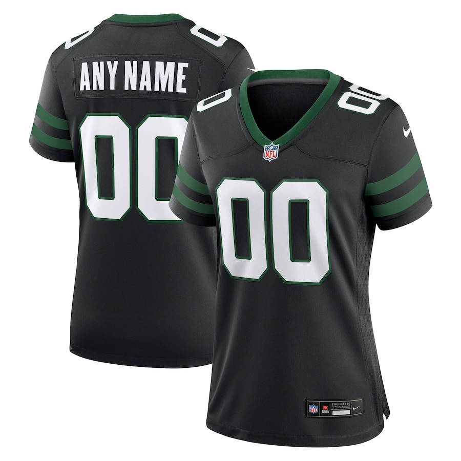 New York Jets Alternate Game Jersey Customized - Women, Black JS9373 Saliibo