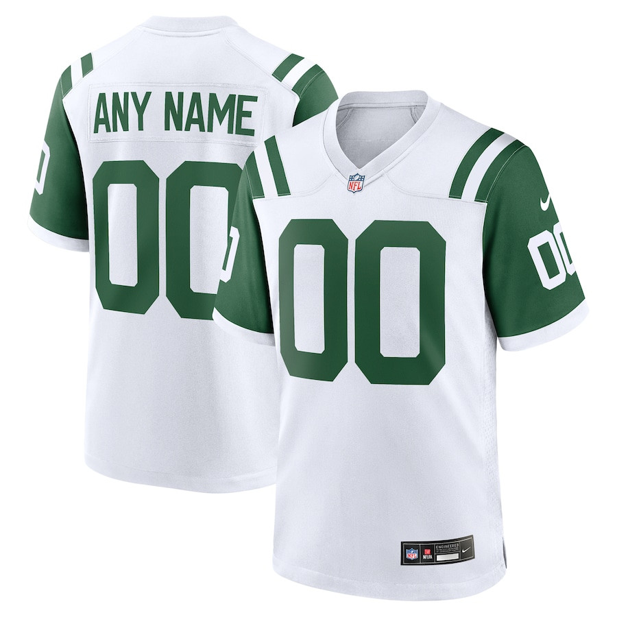 New York Jets Classic Alternate Custom Men Jersey - White JS7484 Saliibo