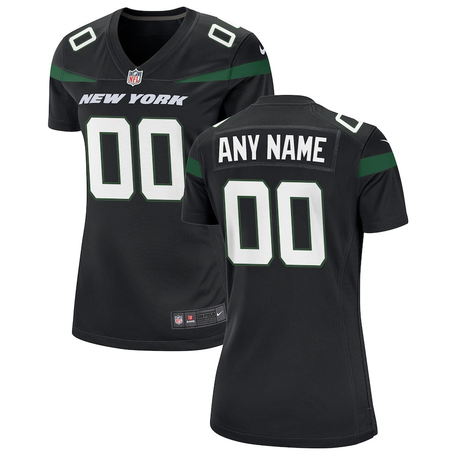 New York Jets Women Alternate Custom Game Jersey - Stealth Black JS7908 Saliibo