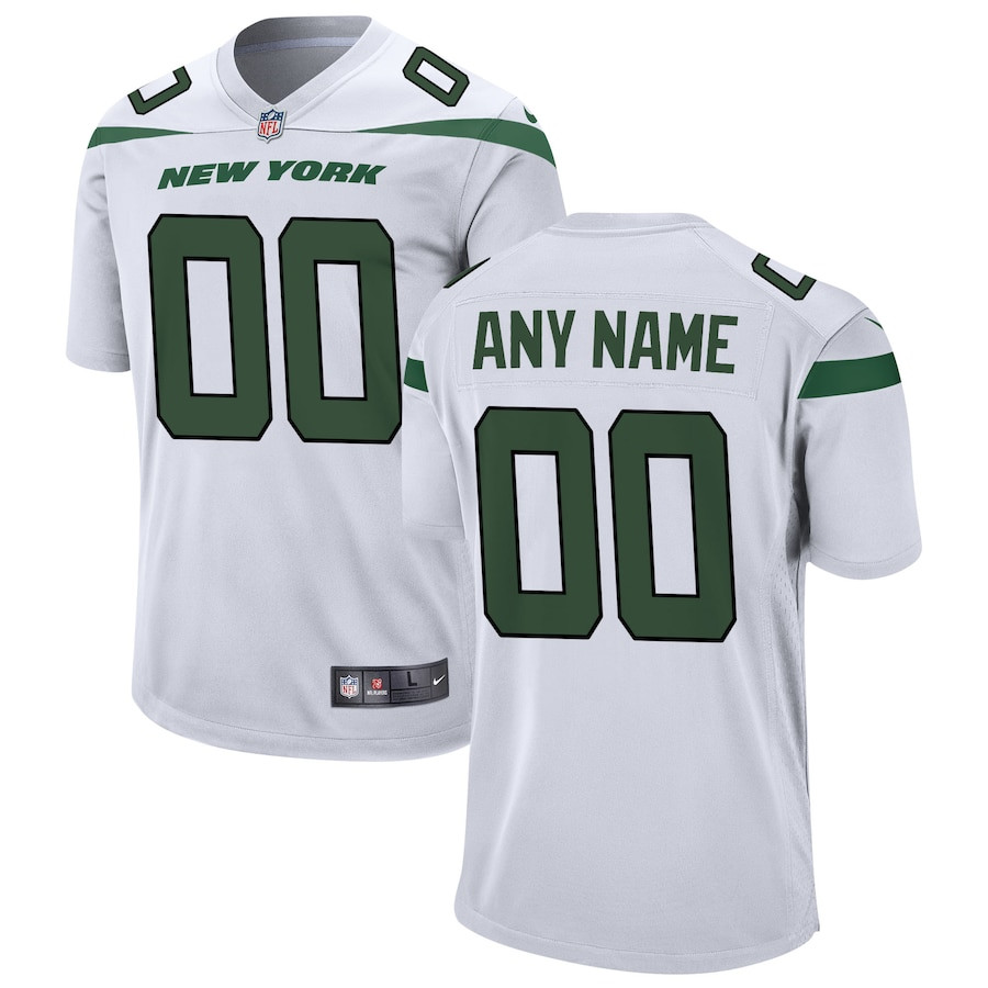 New York Jets YOUTH Custom Game Jersey - White JS1482 Saliibo