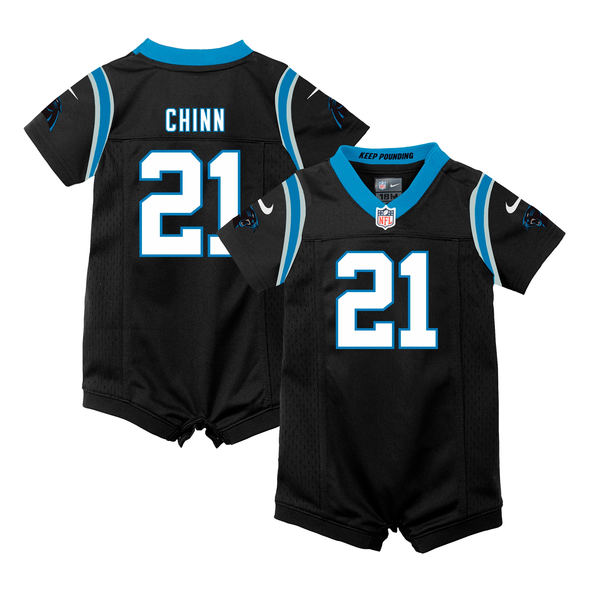Newborn Carolina Panthers Jeremy Chinn Black Romper Game Jersey JS9803 Saliibo