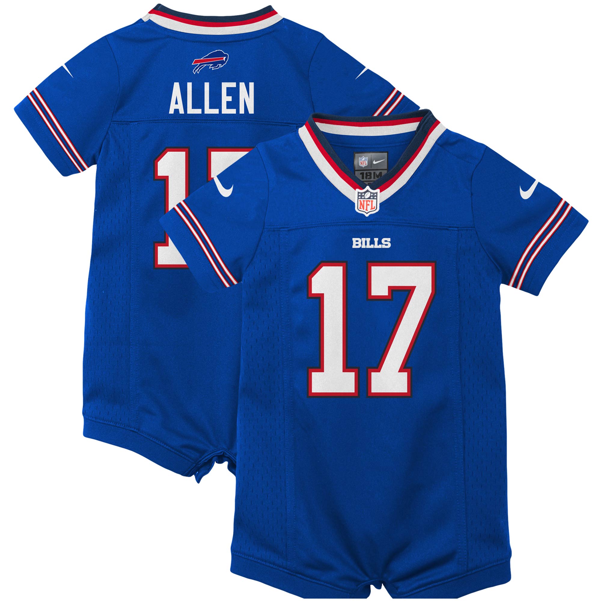 Newborn & Infant Buffalo Bills Josh Allen Royal Romper Jersey JS8642 Saliibo
