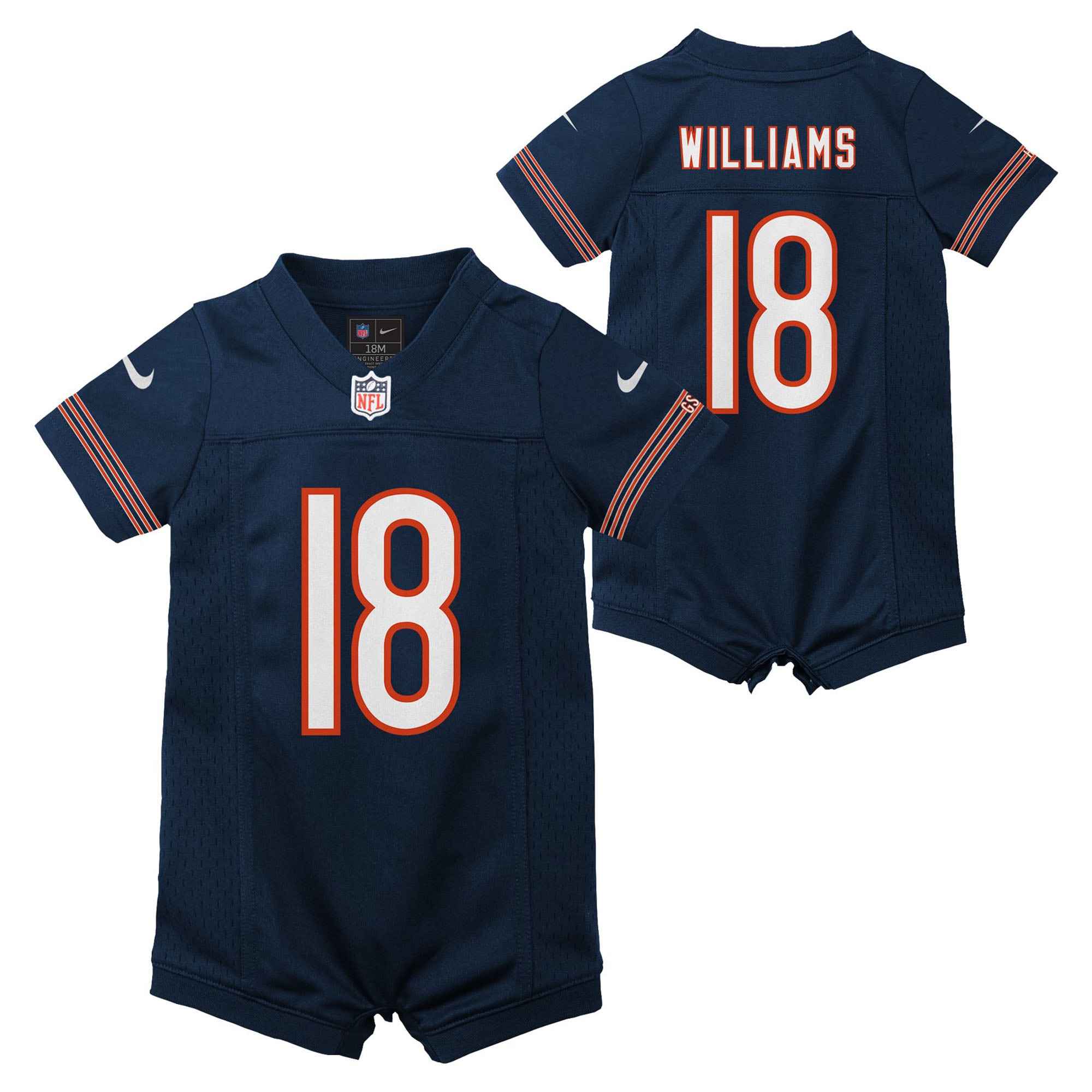 Newborn & Infant Chicago Bears Caleb Williams Navy Game Romper Jersey JS6558 Saliibo