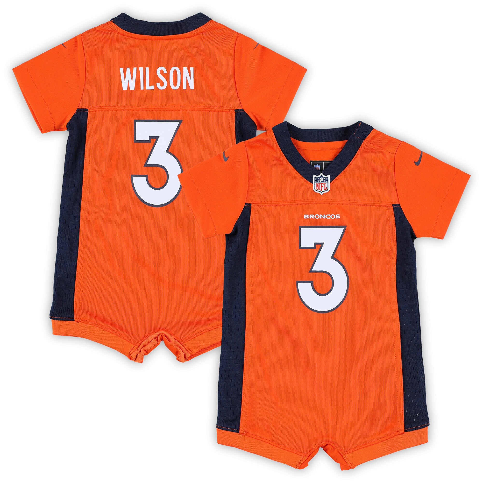 Newborn & Infant Denver Broncos Russell Wilson Orange Game Romper Jersey JS5338 Saliibo