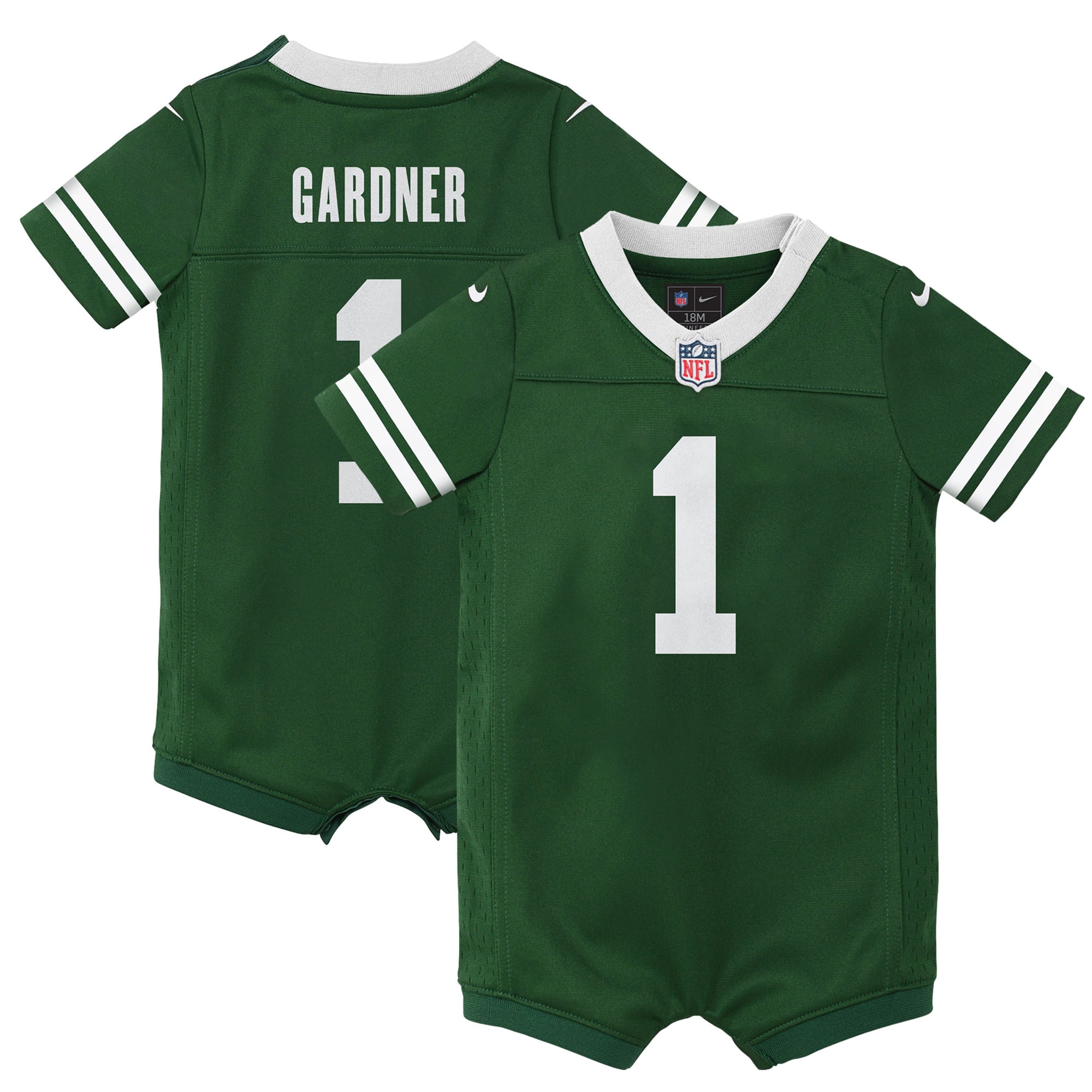 Newborn & Infant New York Jets Ahmad Sauce Gardner Legacy Green Game Romper Jersey JS7214 Saliibo