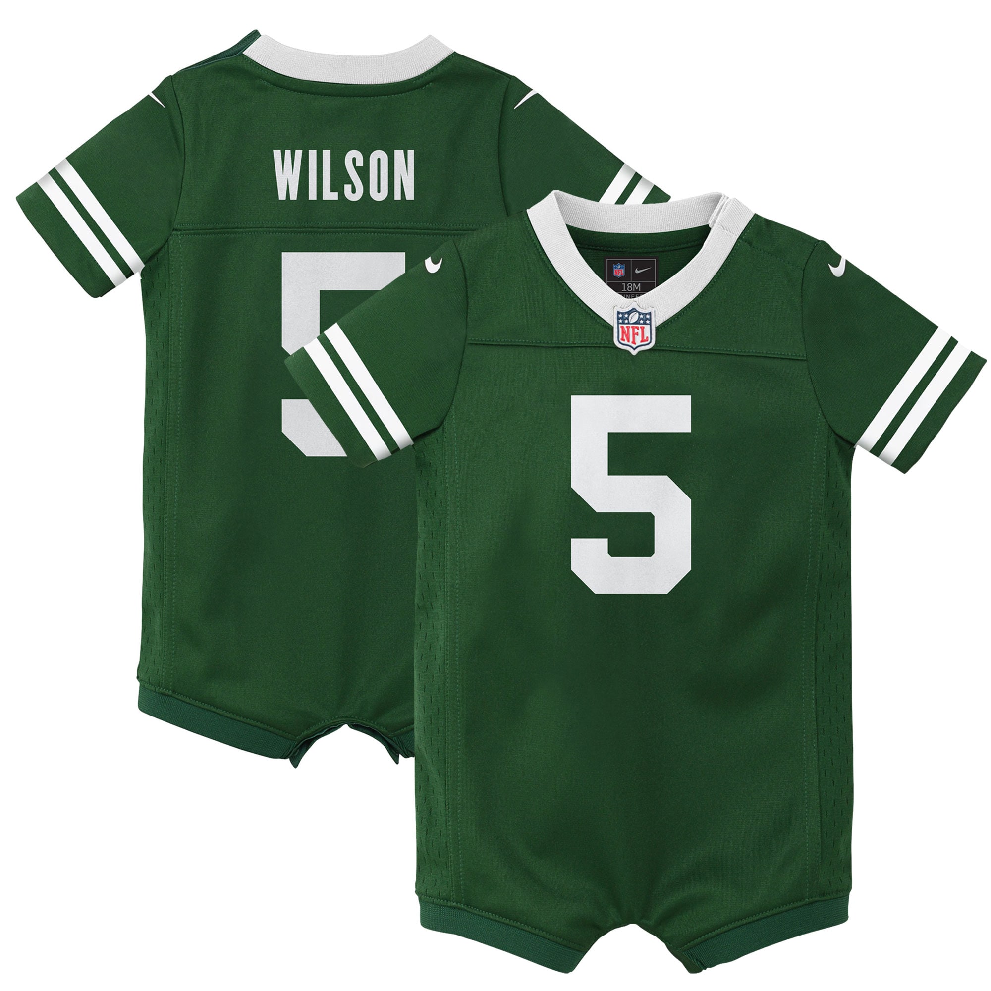 Newborn & Infant New York Jets Garrett Wilson Legacy Green Game Romper Jersey JS9598 Saliibo