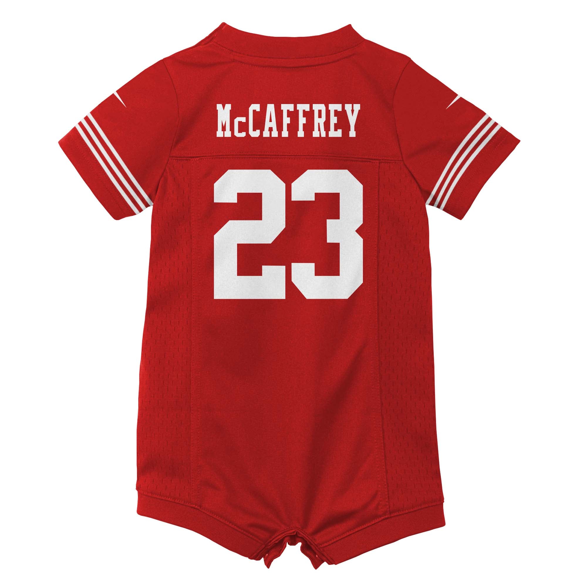Newborn & Infant San Francisco 49ers Christian McCaffrey Scarlet Game Romper Jersey JS8277 Saliibo - Image 3