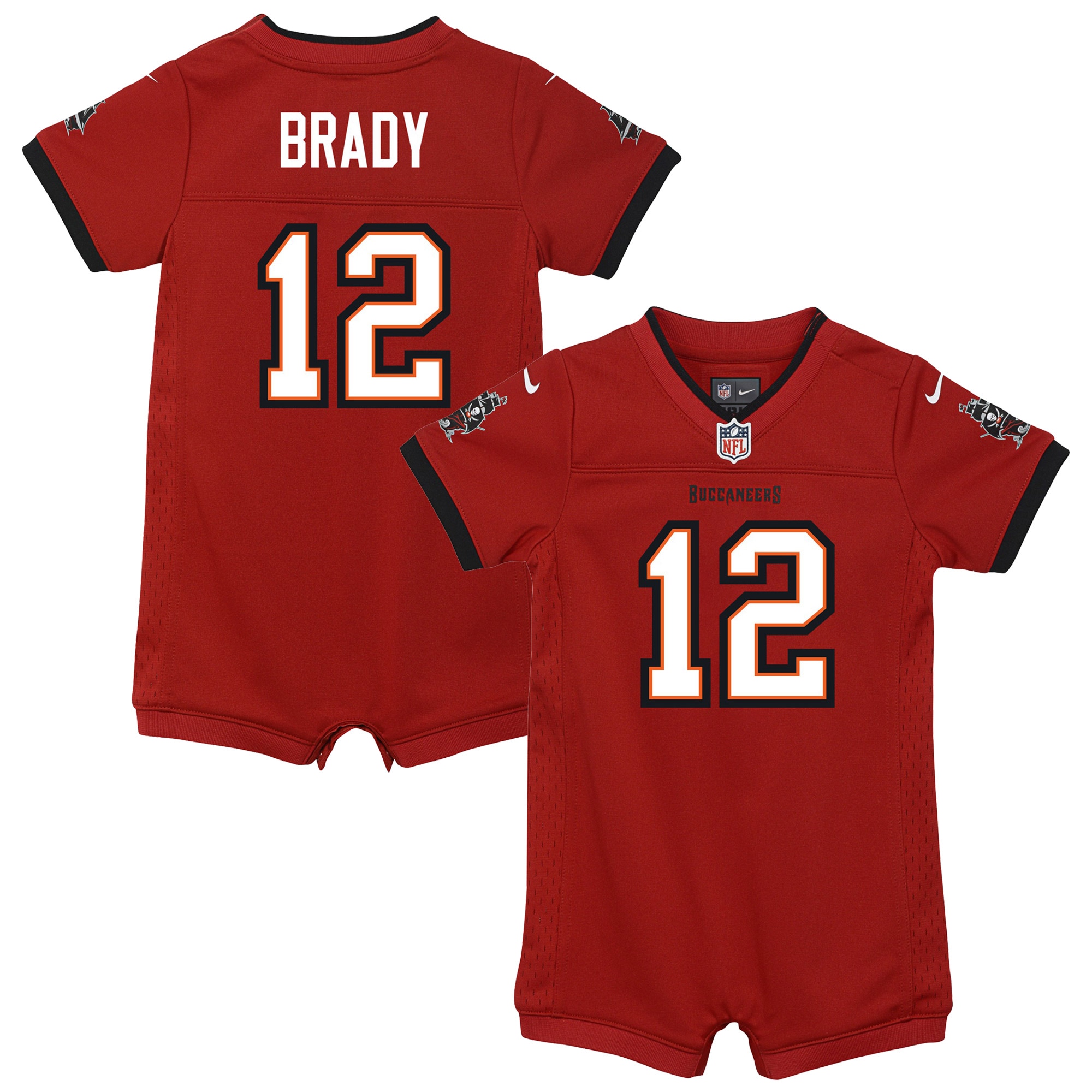 Newborn & Infant Tampa Bay Buccaneers Tom Brady Red Game Romper Jersey JS7085 Saliibo