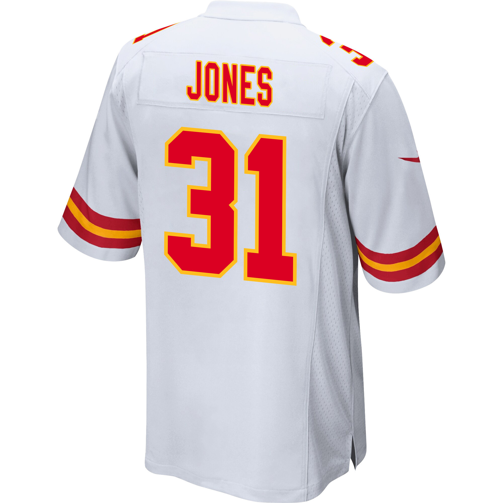 Nic Jones 31 Kansas City Chiefs Super Bowl LVIII Champions 4X Game Men Jersey - White JS6841 Saliibo - Image 3