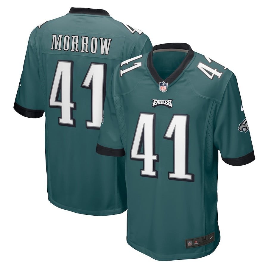 Nicholas Morrow 41 Philadelphia Eagles Men Game Jersey - Midnight Green JS9311 Saliibo