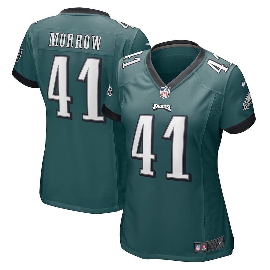 Nicholas Morrow 41 Philadelphia Eagles Women Game Jersey - Midnight Green JS5689 Saliibo