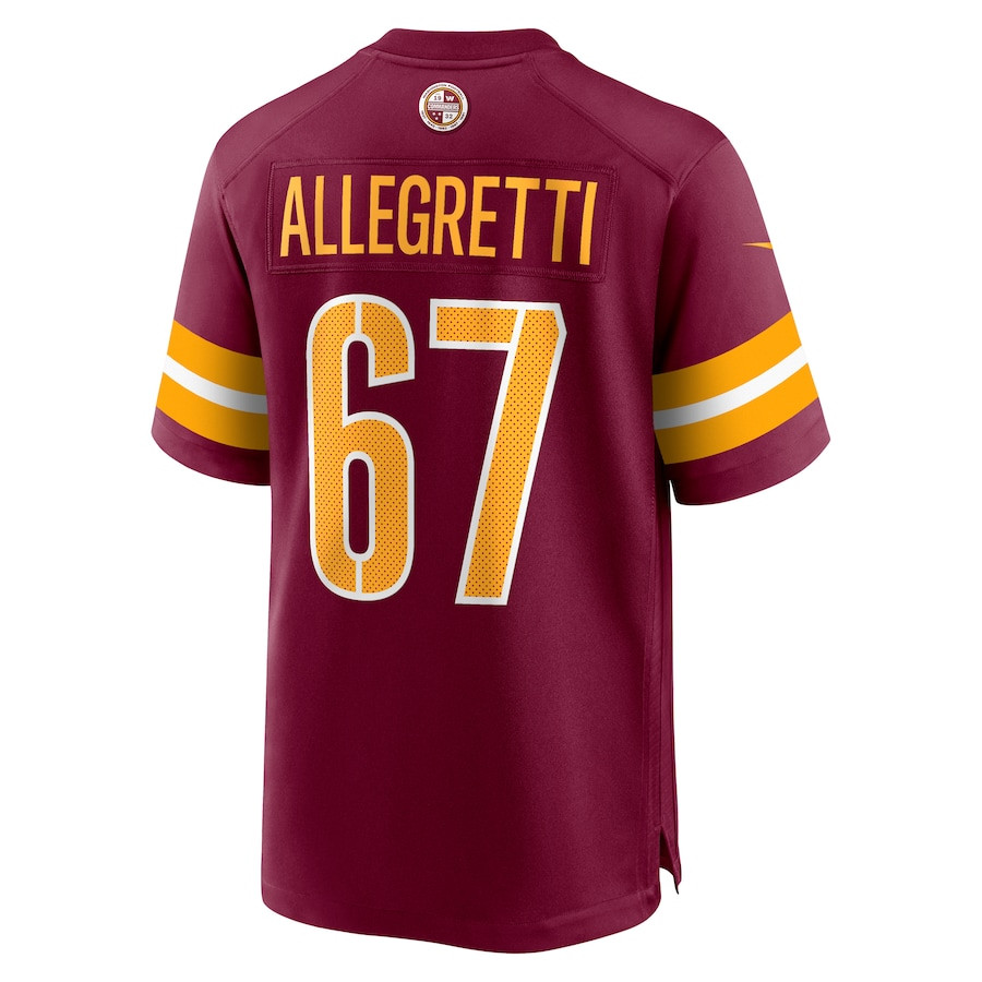 Nick Allegretti 67 Washington Commanders Game Men Jersey - Burgundy JS3954 Saliibo - Image 3