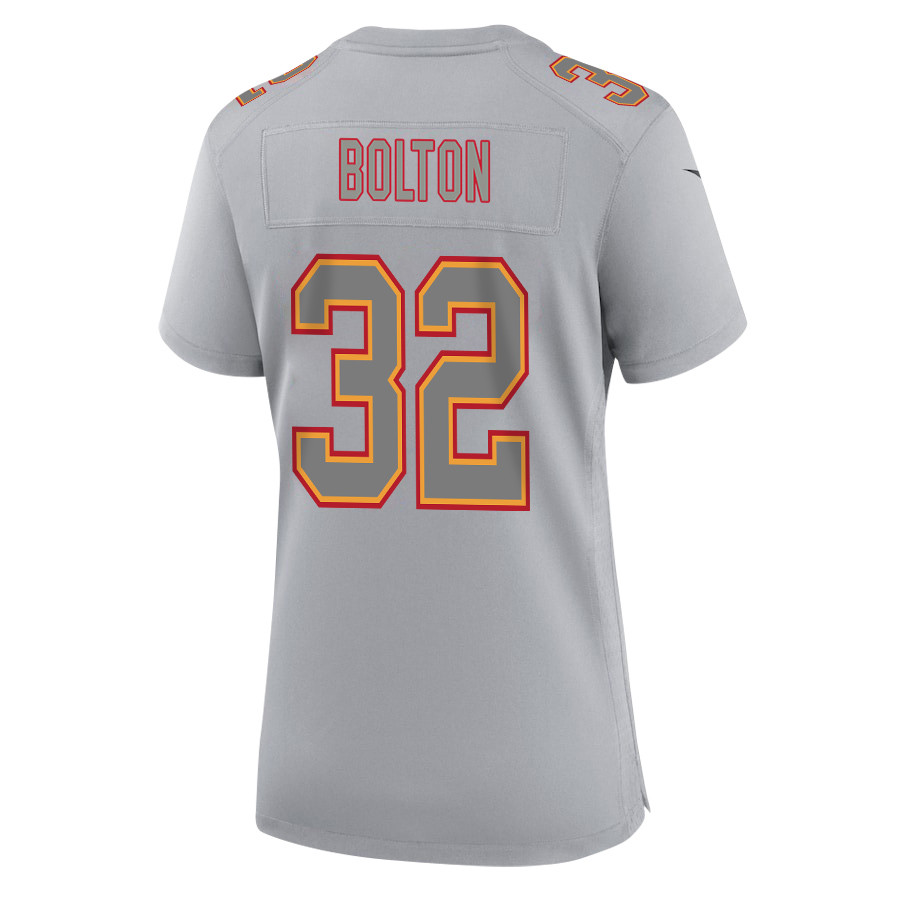 Nick Bolton 32 Kansas City Chiefs Super Bowl LVIII Champions 4X Atmosphere Fashion Game Women Jersey - Gray JS4802 Saliibo - Image 3