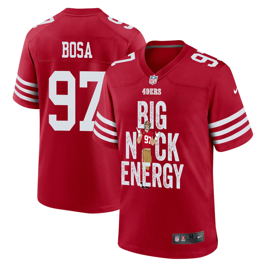 Nick Bosa 97 San Francisco 49ers Big Nick Energy Game Men Jersey - Scarlet JS8260 Saliibo
