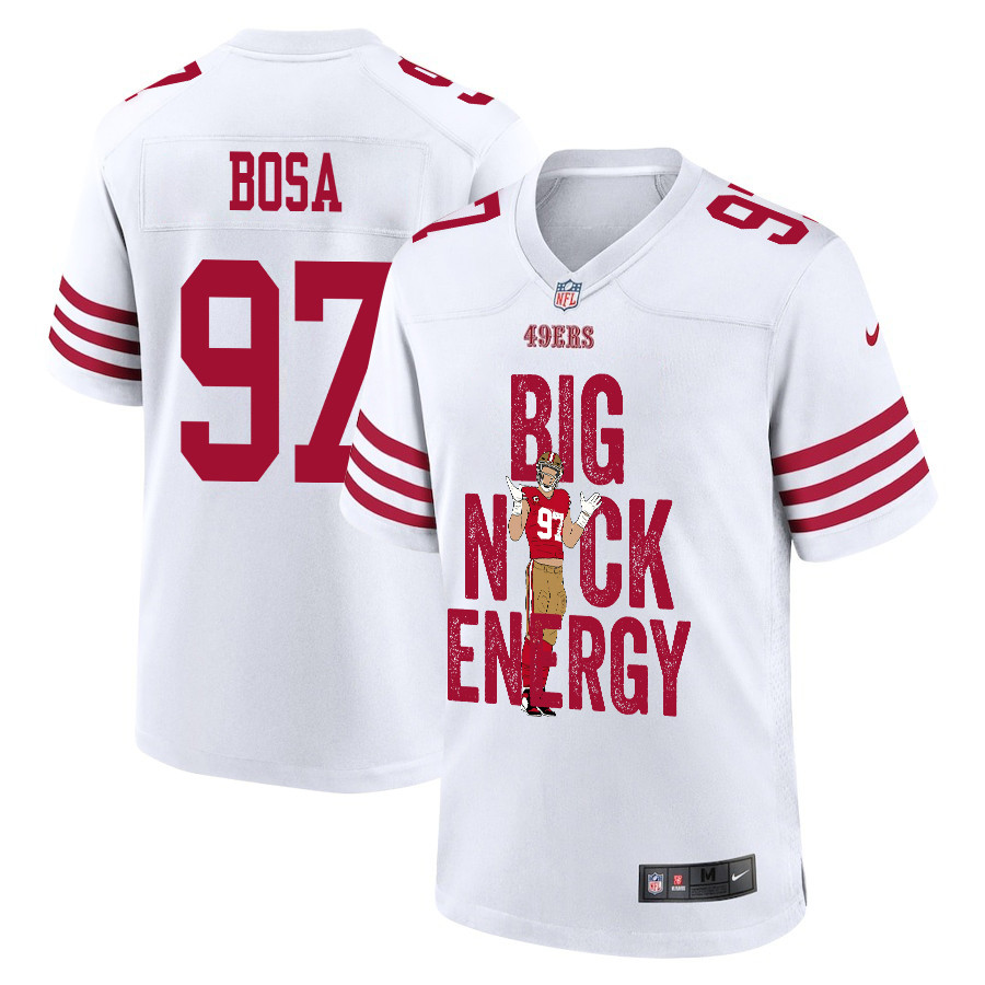 Nick Bosa 97 San Francisco 49ers Big Nick Energy Game Men Jersey - White JS3730 Saliibo