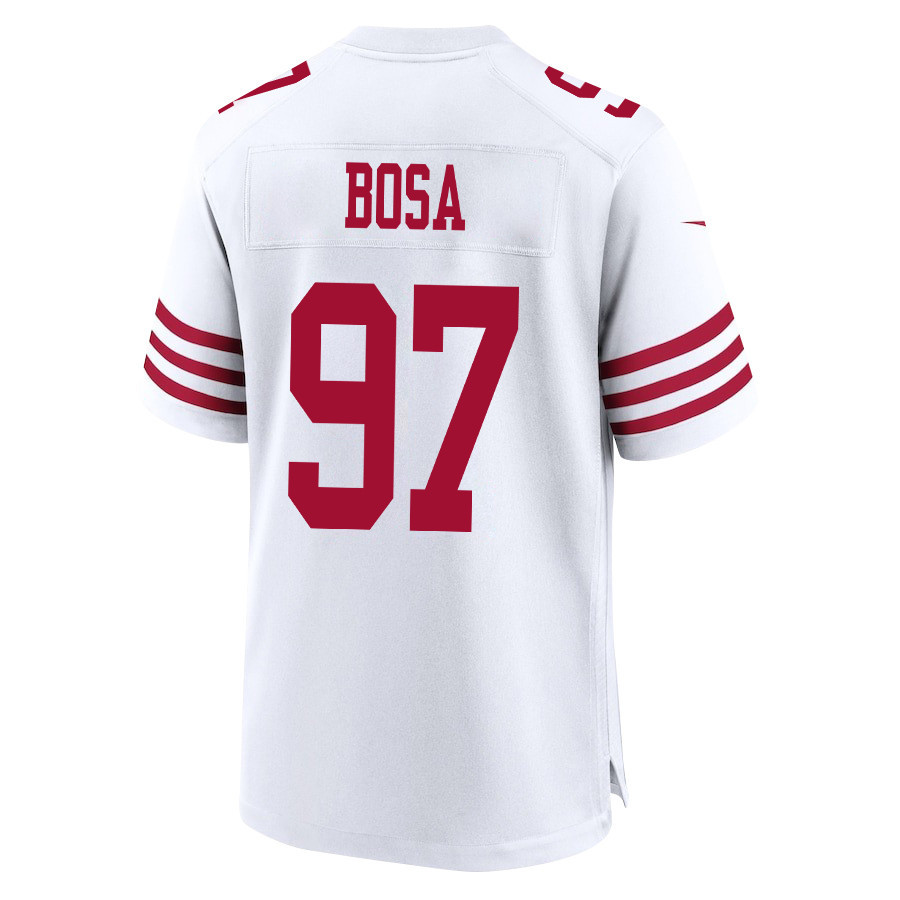 Nick Bosa 97 San Francisco 49ers NFC Champions Patch Game Men Jersey - White JS5394 Saliibo - Image 3