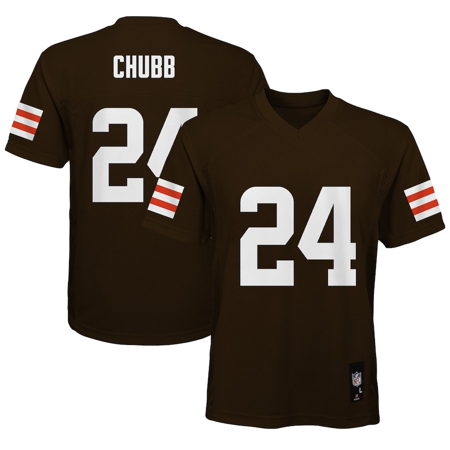 Nick Chubb 24 Cleveland Browns YOUTH Jersey - Brown JS4106 Saliibo