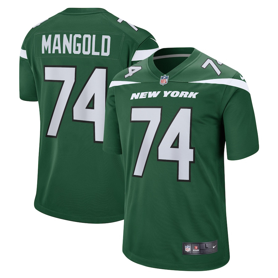 Nick Mangold 74 New York Jets Men Retired Jersey - Gotham Green JS8569 Saliibo