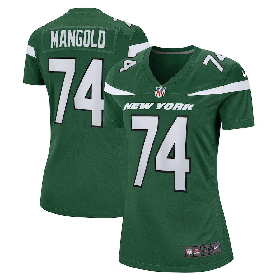 Nick Mangold 74 New York Jets Women Retired Jersey - Gotham Green JS7849 Saliibo