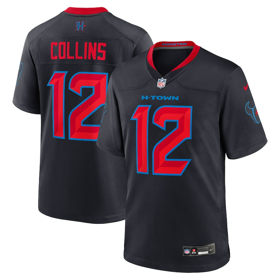 Nico Collins 12 Houston Texans 2nd Alternate Game Men Jersey - Navy JS7179 Saliibo