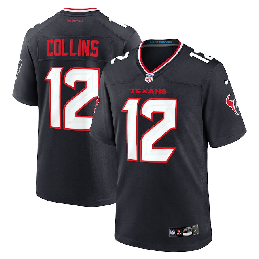 Nico Collins 12 Houston Texans Game Men Jersey - Navy JS1854 Saliibo